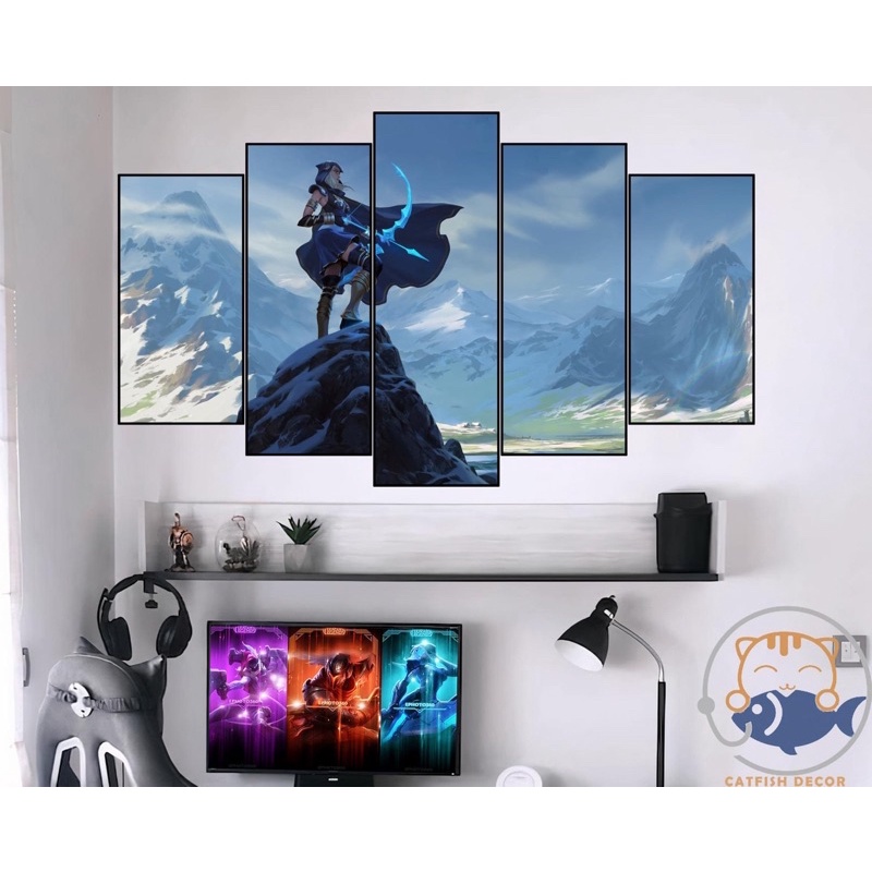 Tranh ghép dán tường trang trí phòng LOL, Liên minh huyền thoại - BỘ 2