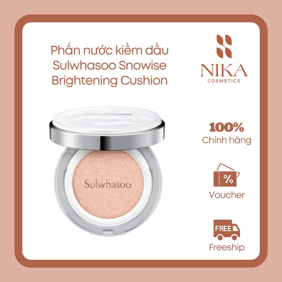 Phấn nước dưỡng trắng kiềm dầu Sulwhasoo Snowise Brightening Cushion (kèm lõi 14g x 2) [Nika Story]