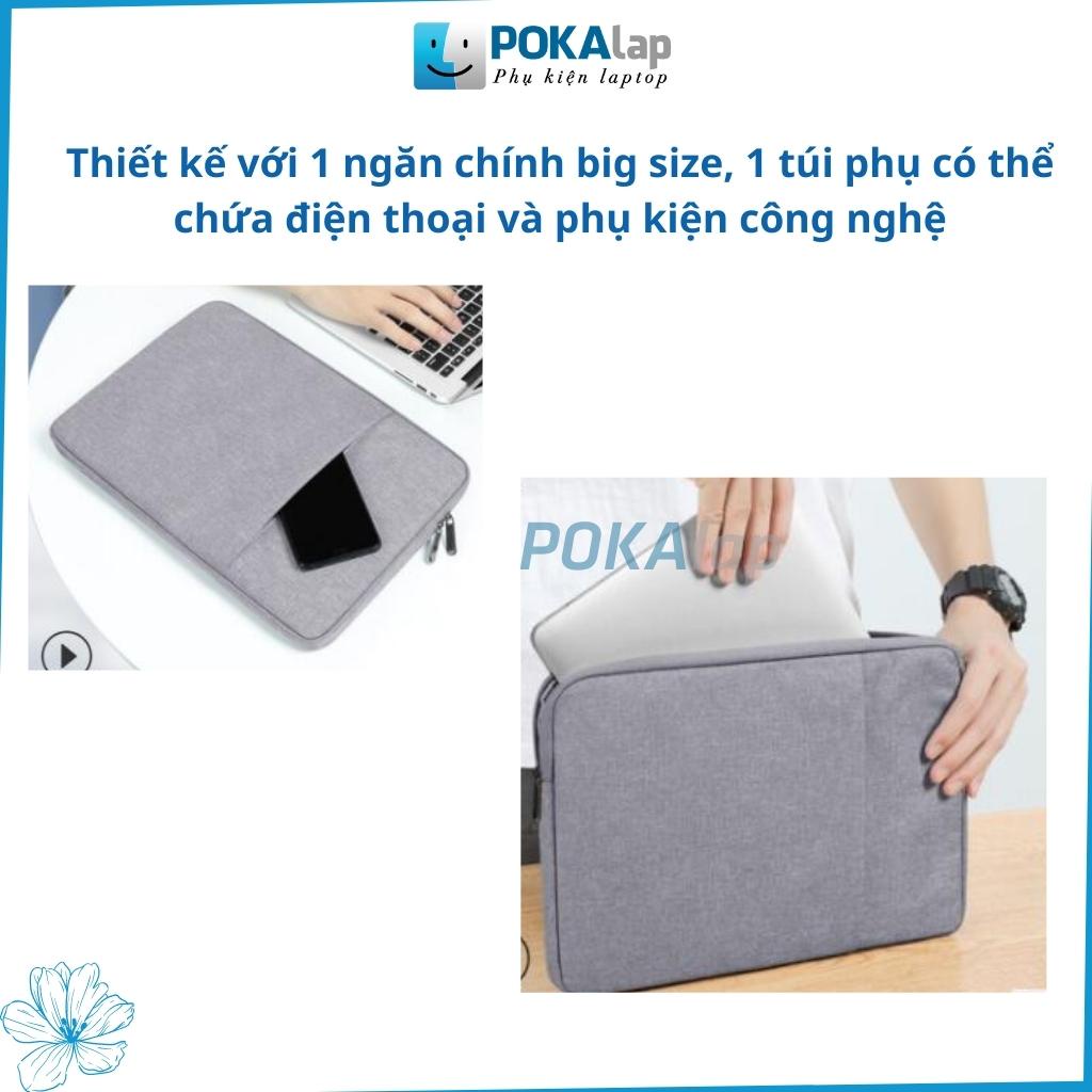 Túi chống sốc laptop, macbook POKA15 chất liệu vải oxford cao cấp chống thấm nước 13 inch 14 inch 15,6 inch - POKALAP