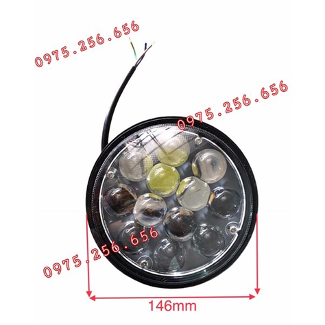 Đèn Gầm 12 mắt trắng lồi tròn đèn gầm ô tô phụ tùng Hùng Lỳ