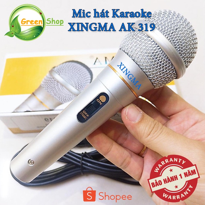 Mic hát Karaoke gia đình Xingma Ak-319 âm thanh trong trẻo sống động, có màng lọc tạp âm, dây dài 3m