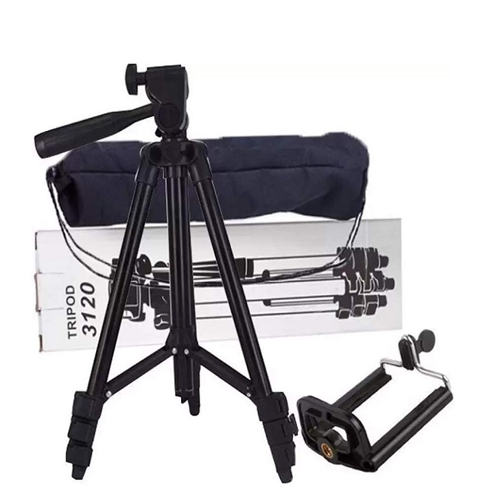 Giá đỡ điện thoại máy ảnh 3 chân, Tripod 3120 Tặng kẹp điện thoại, Giá đỡ chụp hình, quay phim Educase86