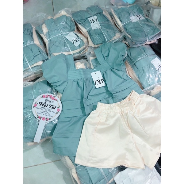 SET ÁO CỔ VUÔNG QUẦN V VẢI TACTA