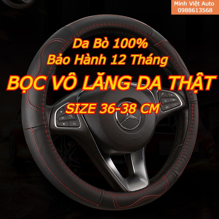 [Mã INCU10SEP giảm 15K đơn 50K] (Da Thật ) Bọc Vô Lăng Ô Tô Cao Cấp Thể Thao Gân Nổi Dùng Cho Tất Cả Các Xe Từ 4-16 Chỗ