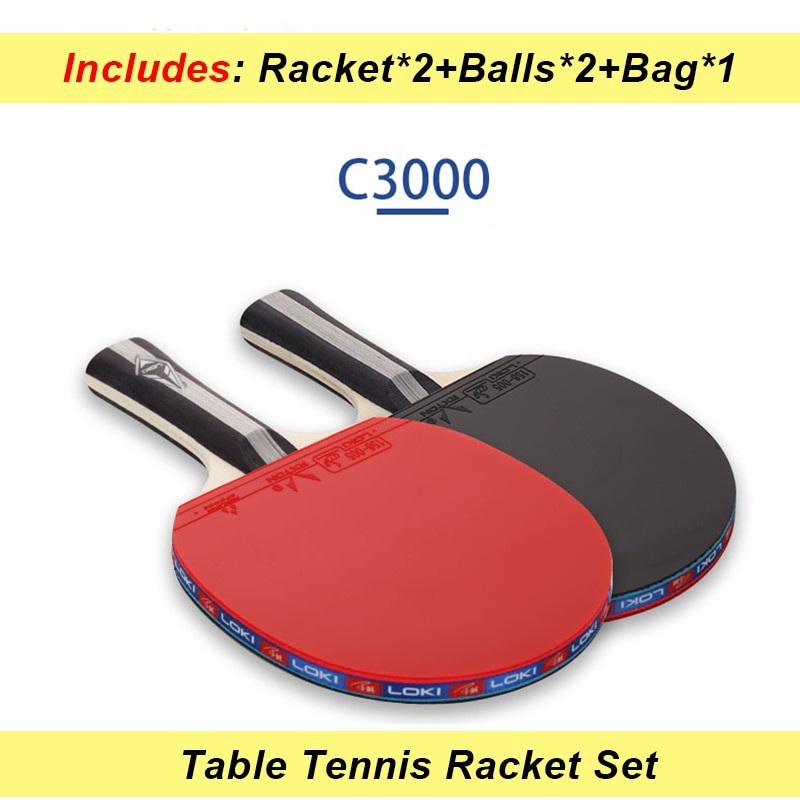 Vợt Bóng Bàn LOKI C3000 2 vợt( tặng túi đựng + bóng)