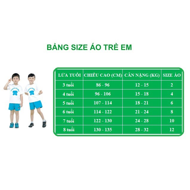 Áo thun bé trai từ 10kg - 34kg có 4 màu