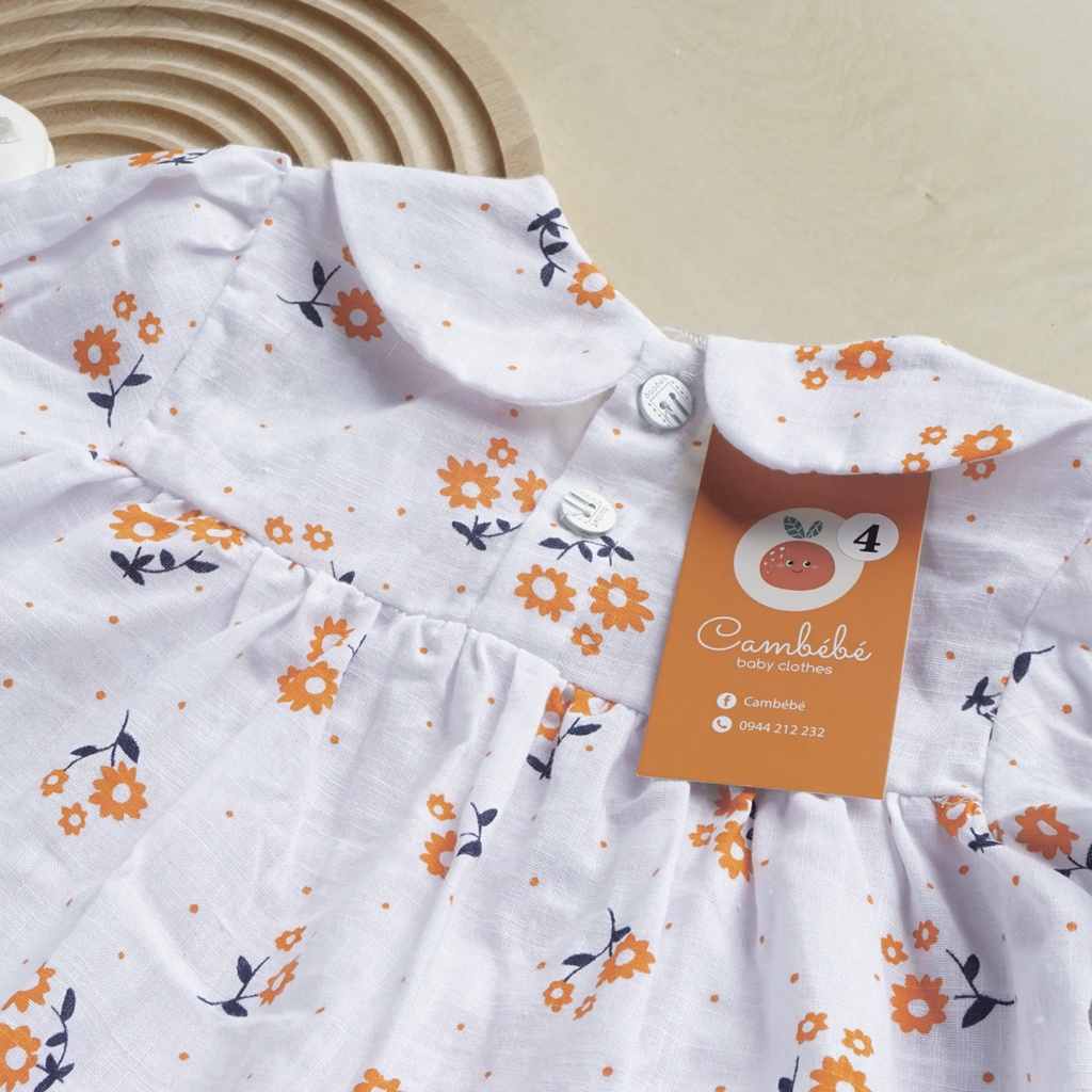 Set quần áo hoa nhí váy xinh Cambebe cho bé hàng đẹp mã E01