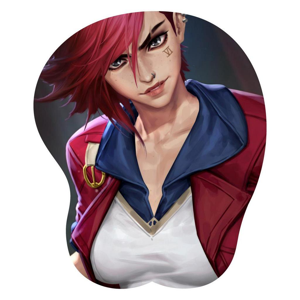 Miếng Lót Chuột Silicon Mềm Hình lol ahri seraphine akali rux jinx 3d Dành Cho Văn Phòng