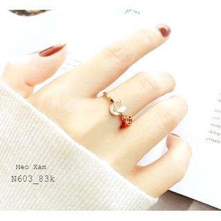 Nhẫn titan mèo may mắn