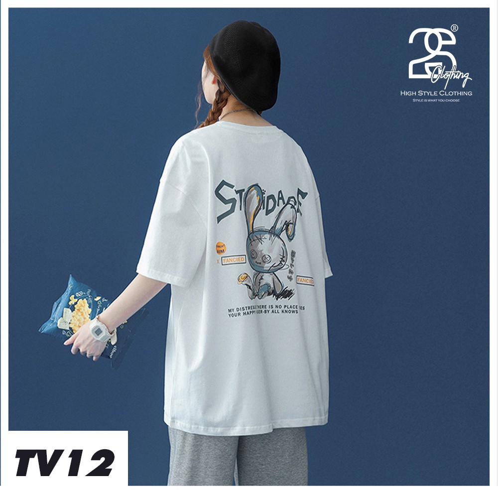 Áo Thun Nữ Form Rộng Tay Lỡ 2s Clothing Áo Phông Phom Rộng Basic Giấu Quần Cotton Giá Rẻ In Hình Thỏ Dễ Thương TV12 | BigBuy360 - bigbuy360.vn