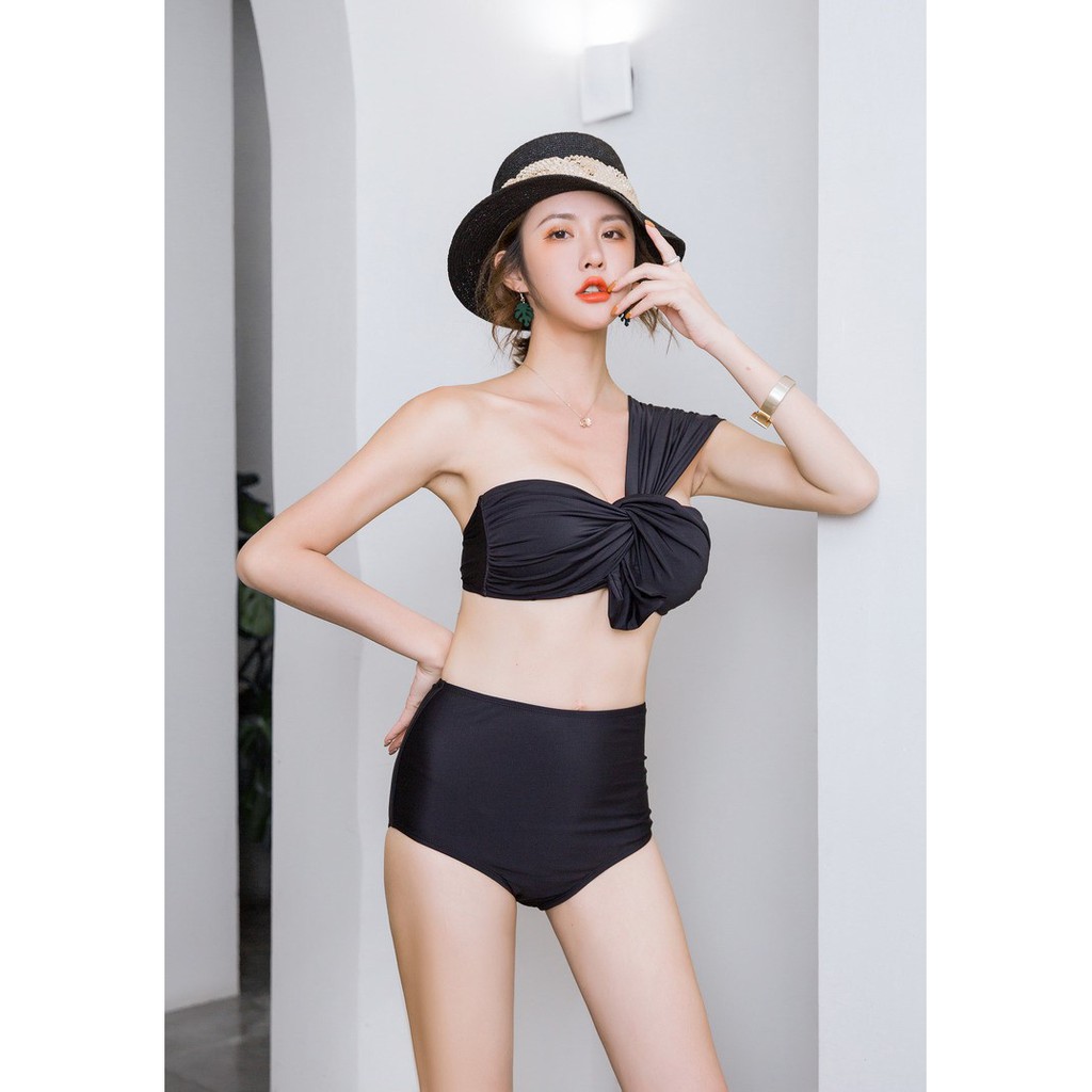 [Hàng QC đủ size] Bikini tắm biển áo quây lệch vai