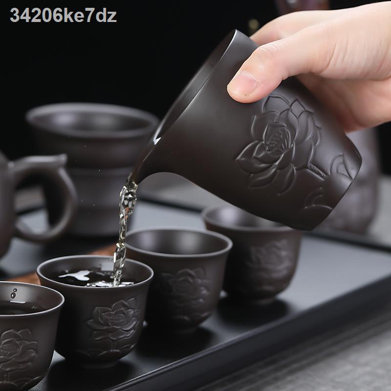 ☌✶☃Zisha Kungfu Tea Set Set Home Tea Set Nguồn cung cấp Nguyên Ore Trà Tách Trà Văn phòng Trung Quốc