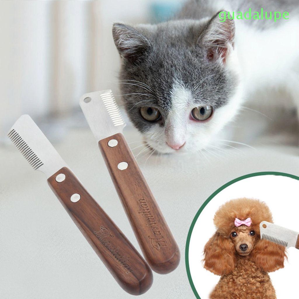 Lược chải lông thú cưng bằng thép không gỉ và tay cầm gỗ tiện lợi