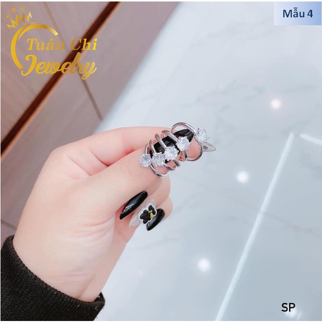 𝑲𝑯𝑼𝒀𝑬̂́𝑵 𝑴𝑨̣𝑰 Nhẫn Nữ Bạc Ta, Mẫu Cá Tính Cực Xinh