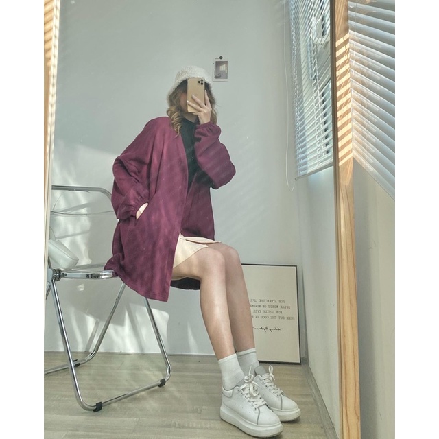 Áo Cardigan nỉ bông cotton ( Ảnh thật )
