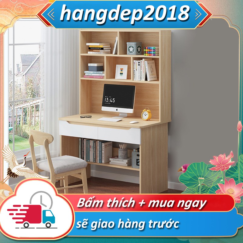 Bàn Làm Việc,Bàn làm việc kèm giá sách lắp ráp tiện lợi 80*162*40cm - FU209