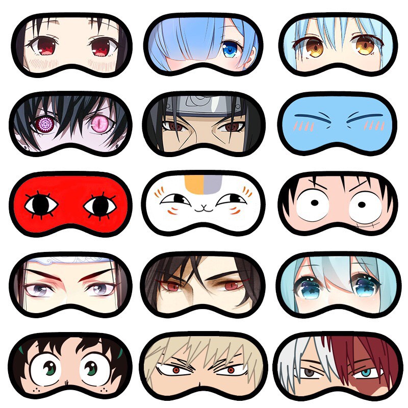 (nhiều mẫu) Bịt mắt ngủ anime ma đạo tổ sư okita gintama one piece luffy conan hero academy sanji