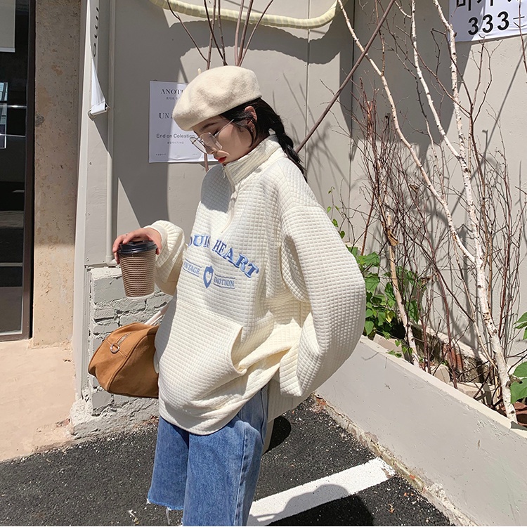 Áo Sweater Cổ Áo Polo Dáng Rộng Thiết Kế Mới Thời Trang Mùa Thu 2021 Cho Nữ