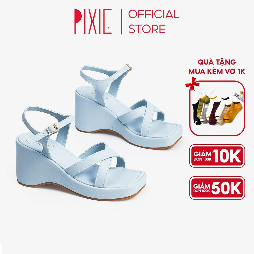 Giày Sandal Nữ Đế Xuồng 7cm Quai Chéo X971