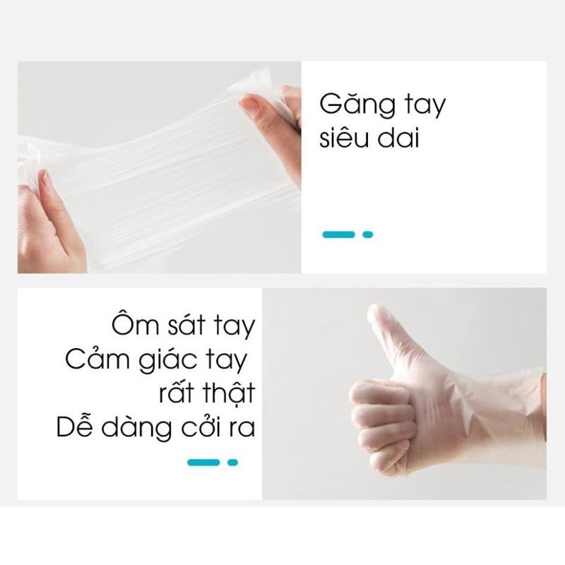 Hộp 100 găng tay làm bếp, găng tay victoria bay