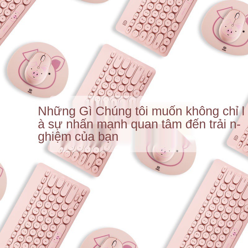 Bộ bàn phím và chuột không dây Fude cô gái hoạt hình dễ thương câm văn phòng máy tính để tại nhà | BigBuy360 - bigbuy360.vn