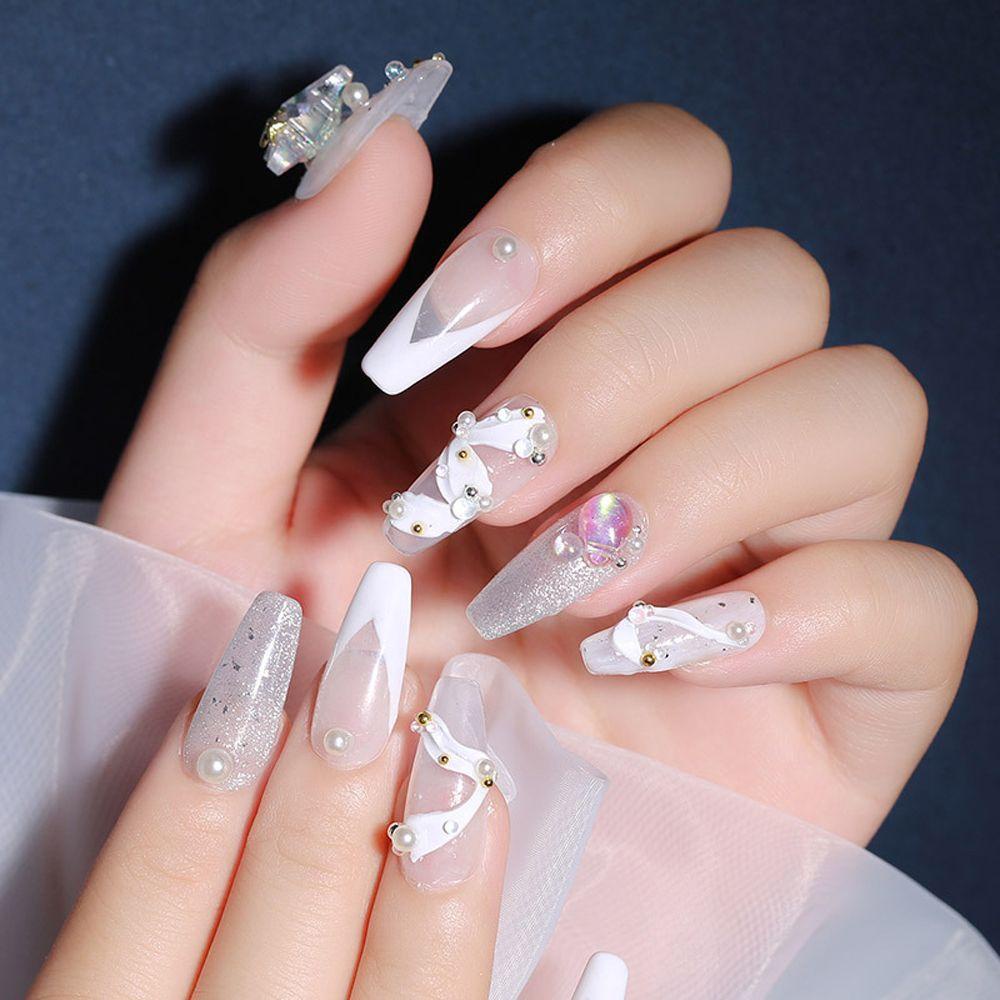 Miếng Dán Trang Trí Móng Tay Nghệ Thuật|Hộp Phụ Kiện Kim Tuyến Nhiều Màu Trang Trí Móng Tay|Chuỗi Hạt Cườm