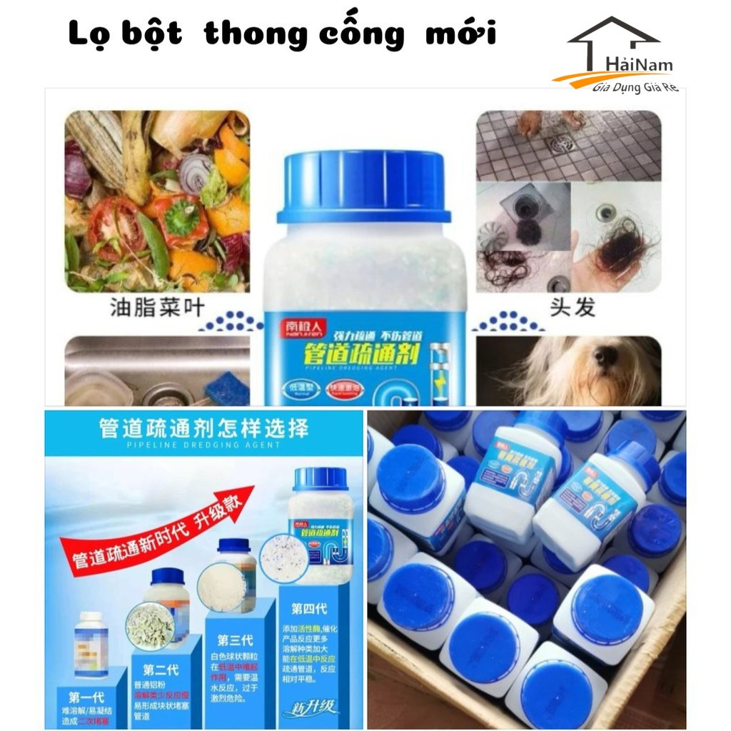 Bột thông cống, bồn cầu lọ vuông đa năng - cực mạnh