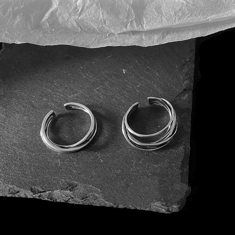 Nhẫn hở 22512 dạng xoắn nhiều lớp có thể điều chỉnh kích thước phù hợp với mọi phong cách cho nam nữ