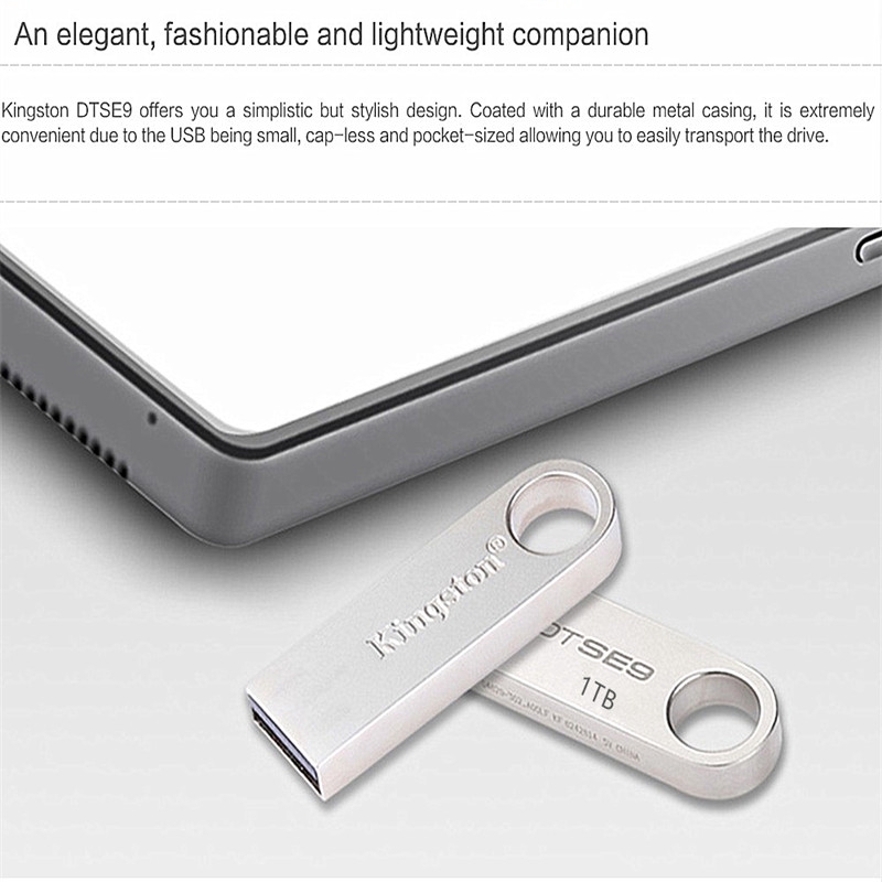 Thẻ nhớ USB2.0 Kingston SE9 dung lượng 1TB bằng chất liệu kim loại