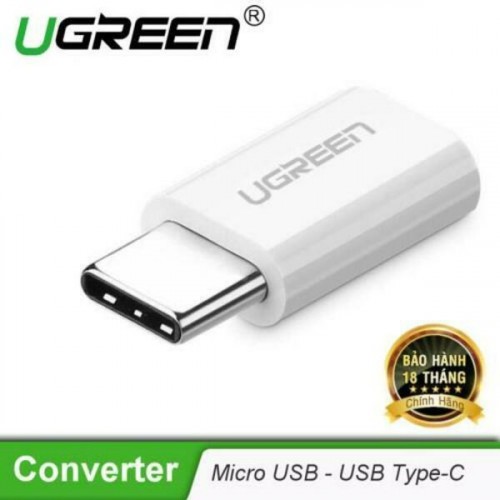 Đầu chuyển USB-C dương ra Micro USB âm UGREEN 30864 (màu trắng)