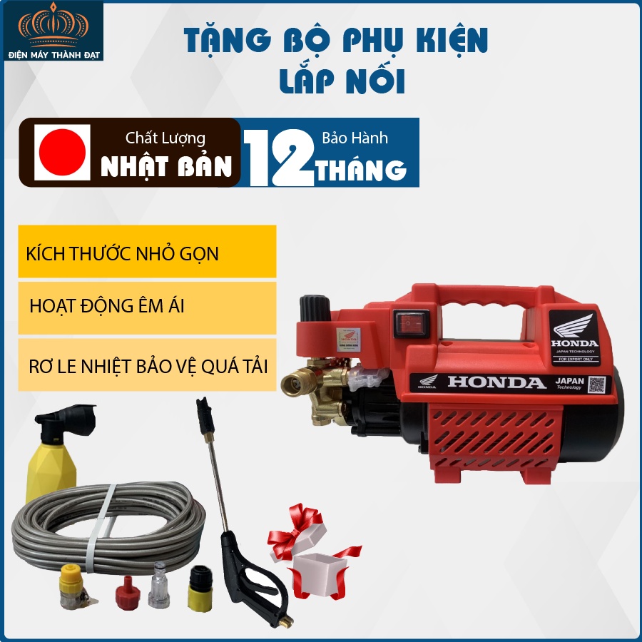 Máy Bơm Xịt Rửa Xe Mini HONDA Công Suất Siêu Mạnh Mẽ Có Điều Chỉnh Áp
