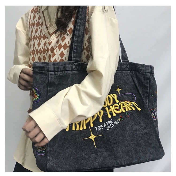 Túi Xách Tote Vải denim Cỡ Lớn Thời Trang Nữ