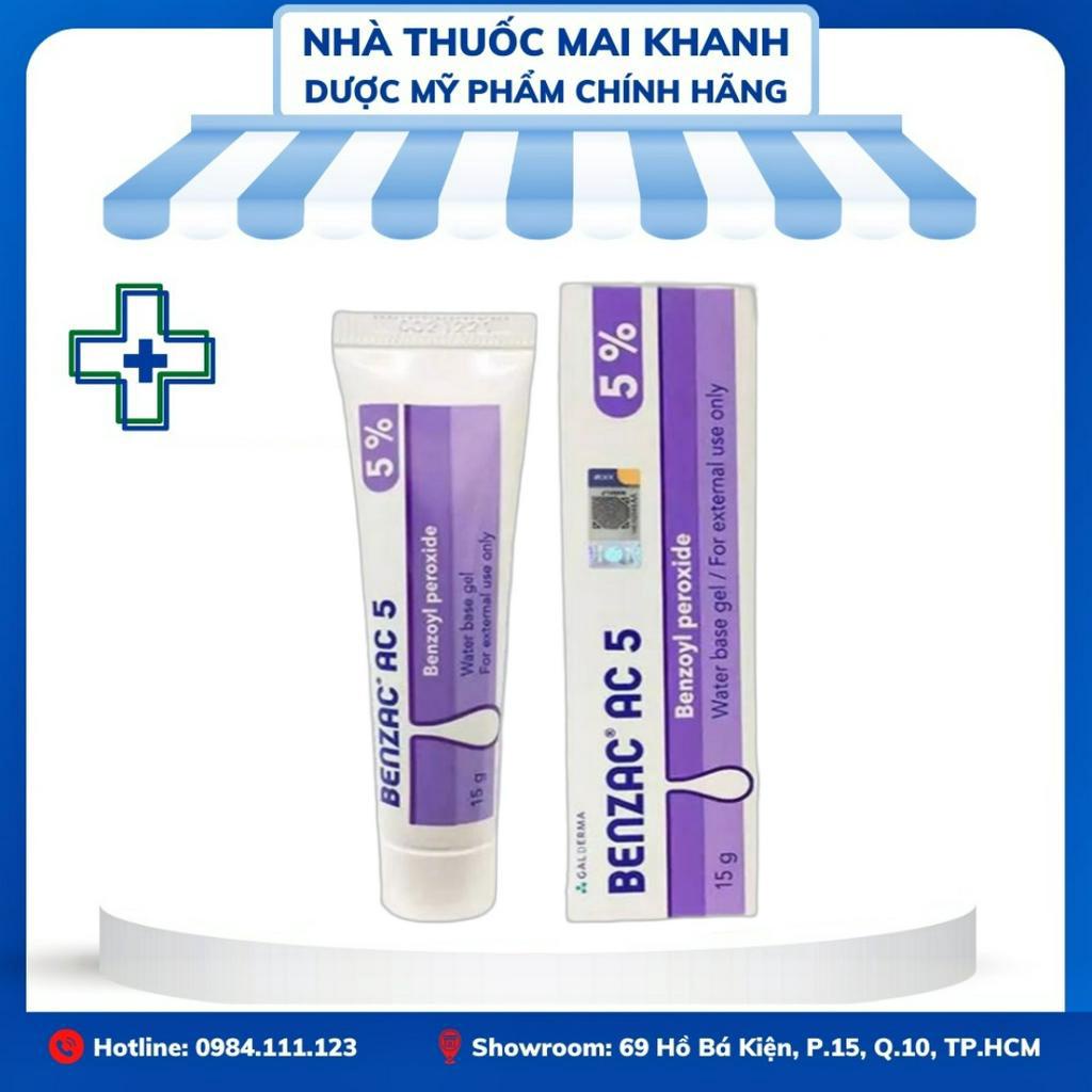 Gel chấm mụn Benzac AC 5% (Benzoyl peroxide 5%) Chính Hãng