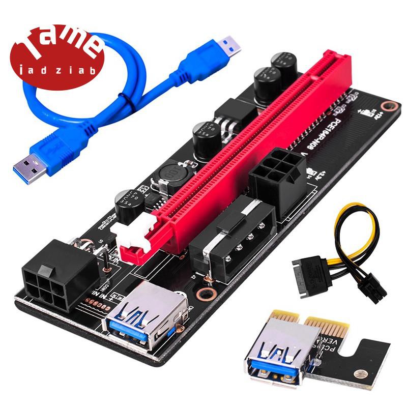 5Pcs Ver009 USB 3.0 Pci-E Riser Ver009S Express 1X 4X 8X 16X Extender Riser Adapter Card Sata 15Pin to 6 Pin Power Cable