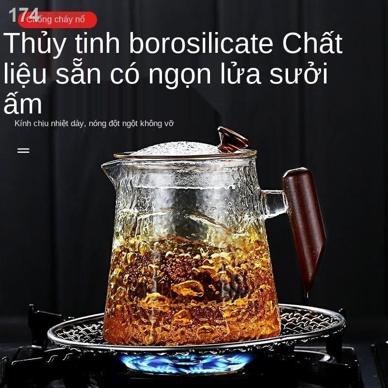 [Mới nhất ]Ấm trà thủy tinh chịu nhiệt dày gia dụng lọc nước tách búa hạt gỗ bộ thơm