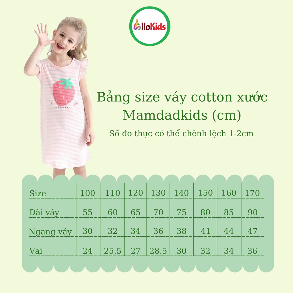 12-52kg Váy cotton xước hè cho bé hãng Mamdadkids #cottonxước
