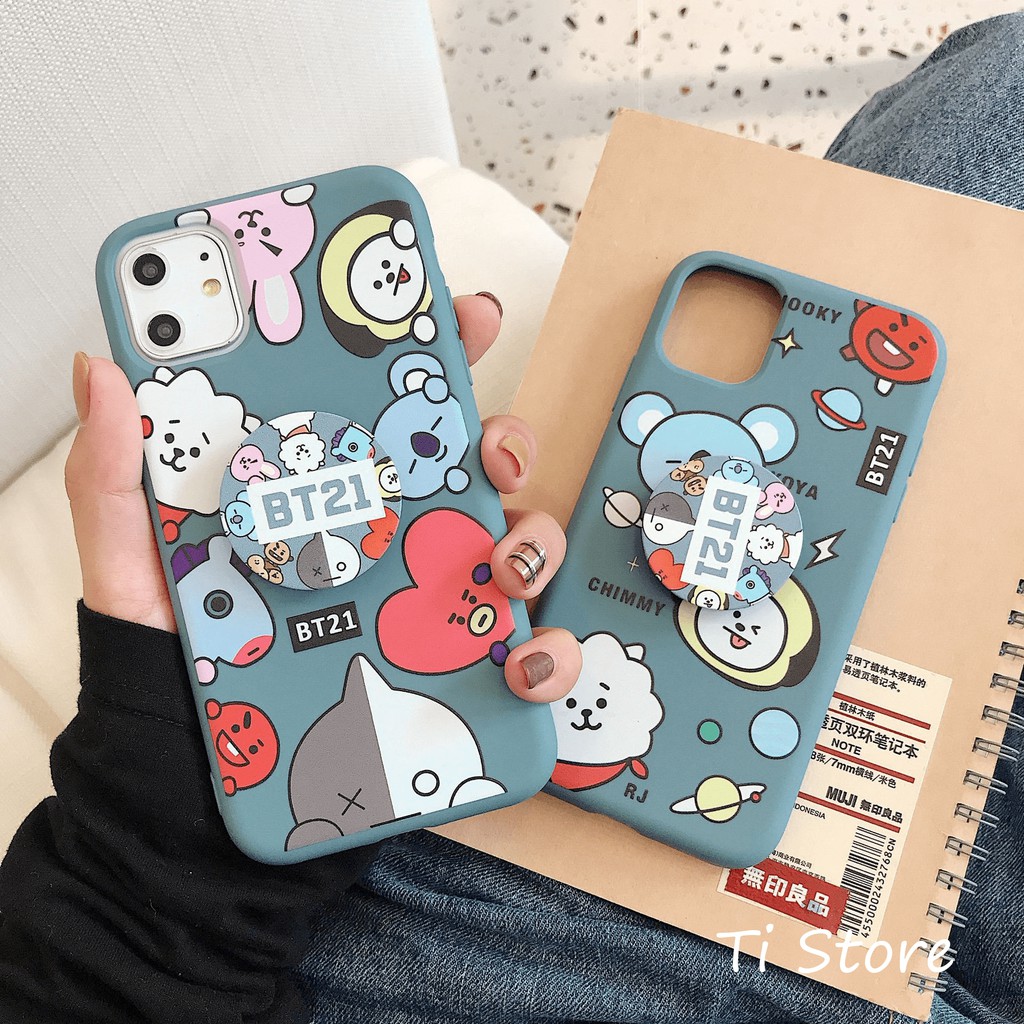 Ốp Lưng Họa Tiết BT21 Kèm POP | Từ 6 đến 11 Pro Max |