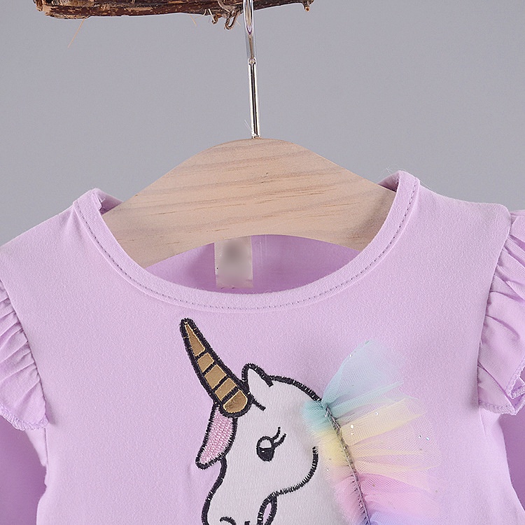 Váy thu đông bé gái họa tiết ngựa thêu chân ren nhiều màu sang trọng  size 1-4 tuổi VT03