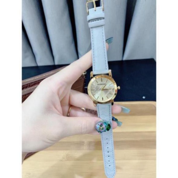 Đồng hồ Burberry nữ dây da mặt tròn ba màu cực xinh  Free Ship  - dongho.burberry