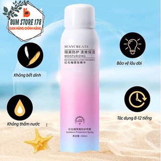 Chai xịt chống nắng trắng da Maycreate 150ml bật tông sau sử dụng, Xịt chống nắng toàn thân dạng xịt phun sương tiện lợi