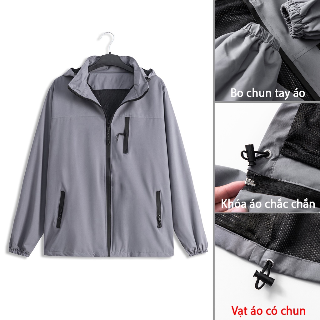 Áo Khoác Gió Nam Nữ Vải Gió Tráng Bạc Chống Nước Unisex Cao Cấp VESCA M2