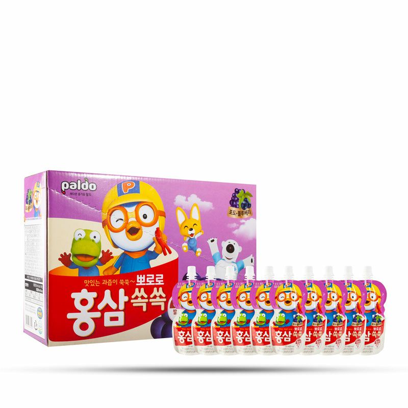 Hộp 10 Túi Nước Hồng Sâm Pororo Paldo Hàn Quốc Date 6/2024