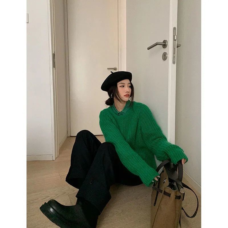 Áo sơ mi IELGY có cổ tay dài dáng rộng dễ phối đồ thời trang cho nữ