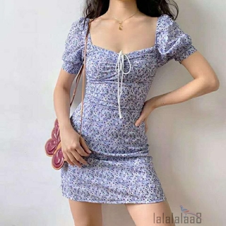 Đầm voan hoa tay lửng thời trang dành cho nữ