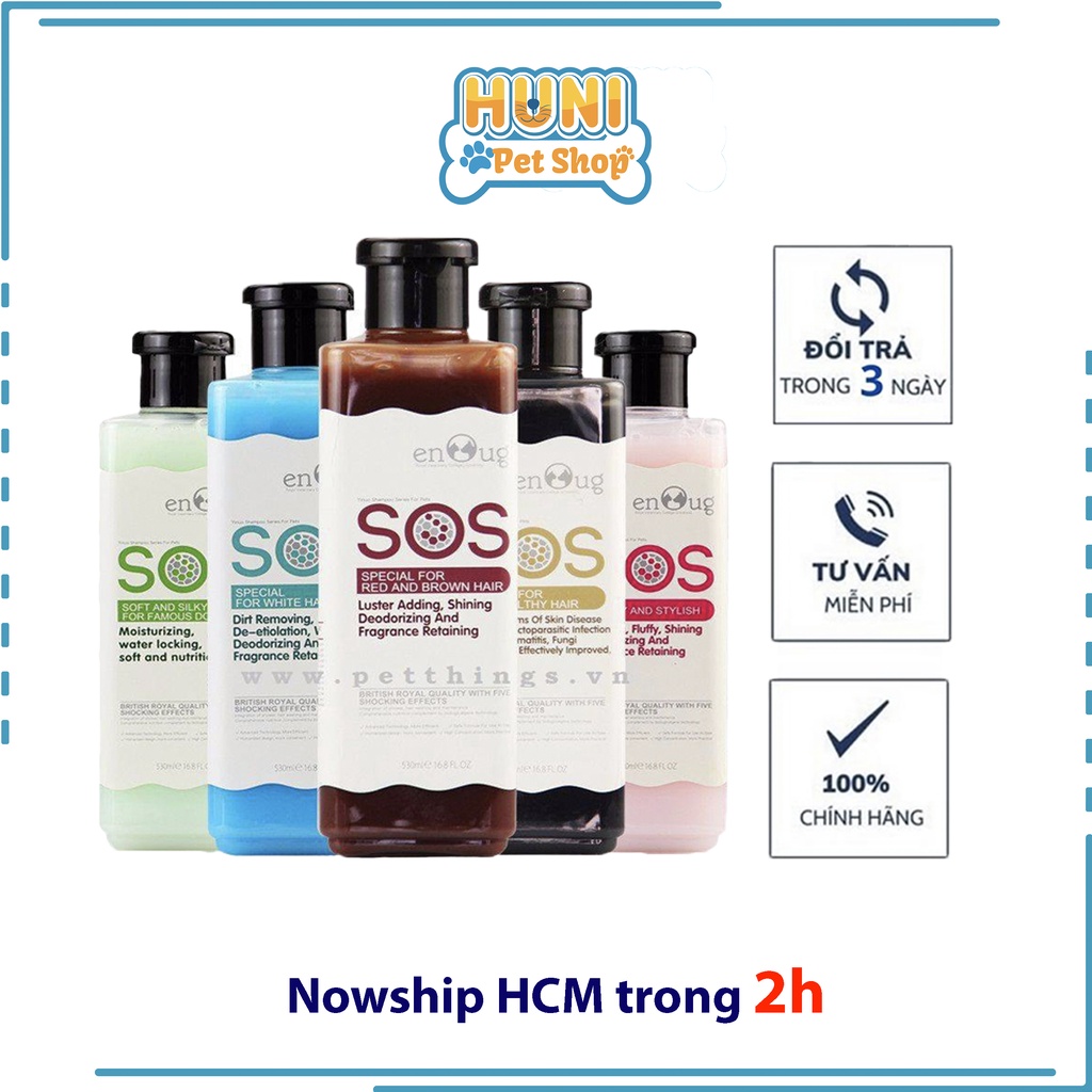 Sữa tắm SOS Sữa tắm chó Poodle khử mùi hôi và chó lông trắng, thơm lâu chai 530ml - Huni Petshop