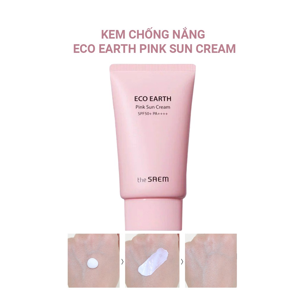 [Combo 2 sản phẩm] Kem chống nắng the SAEM Eco Earth Pink Sun Cream 50g + Kem chống nắng Pink 50g