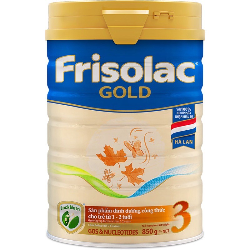 [CHÍNH HÃNG] Sữa Bột Friesland Campina Frisolac Gold 3 - Hộp 850g (Nhà khám phá nhí, sản phẩm dinh dưỡng công thức)