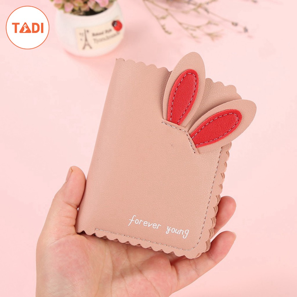 ⚡FLASH SALE⚡ Ví cầm tay nữ tai thỏ siêu cute - Ví bóp da nữ mini nhỏ gọn xinh xắn - Tadi