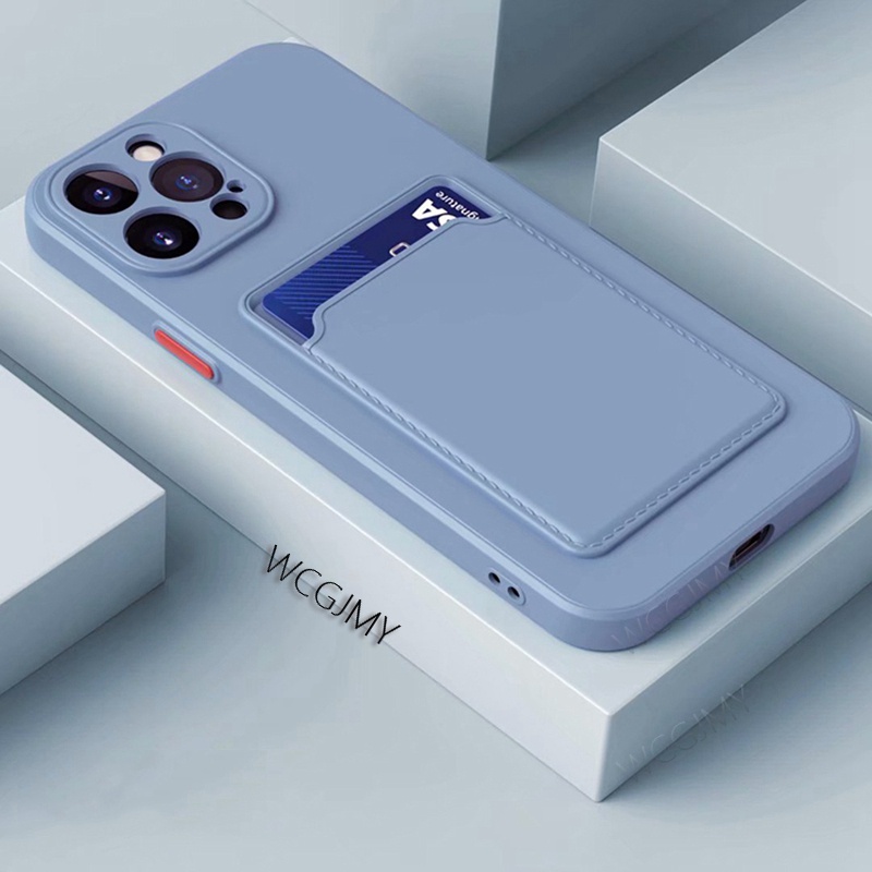Ốp Điện Thoại TPU Dẻo Có Ngăn Đựng Thẻ Cho IPhone 13 12 11 Pro Max XS Max