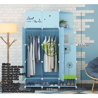 TỦ QUẦN ÁO NHỰA LẮP GHÉP ĐA NĂNG 10 Ô 2 GÓC CÓ GIÁ GIÀY SÂU 47CM (nhiều màu sắc, mẫu mã lựa chọn) (Kiều Hoa Store)